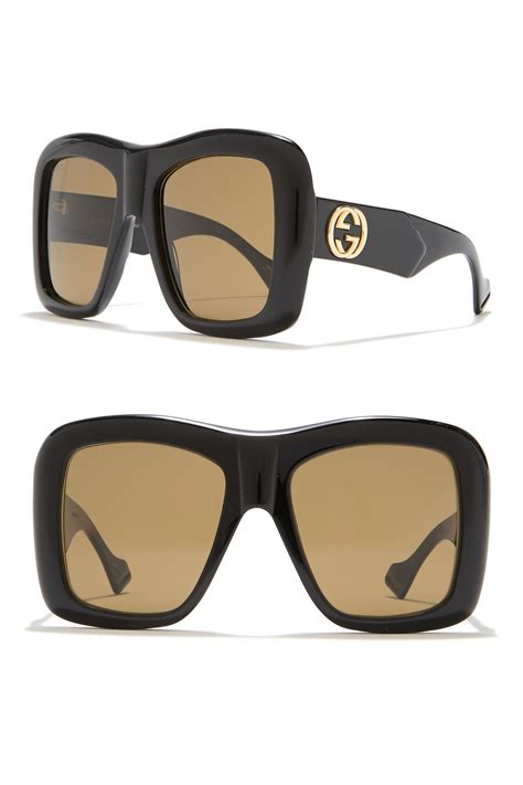 gucci women's oversized square sunglasses|Gucci minimal 54mm square sunglasses.